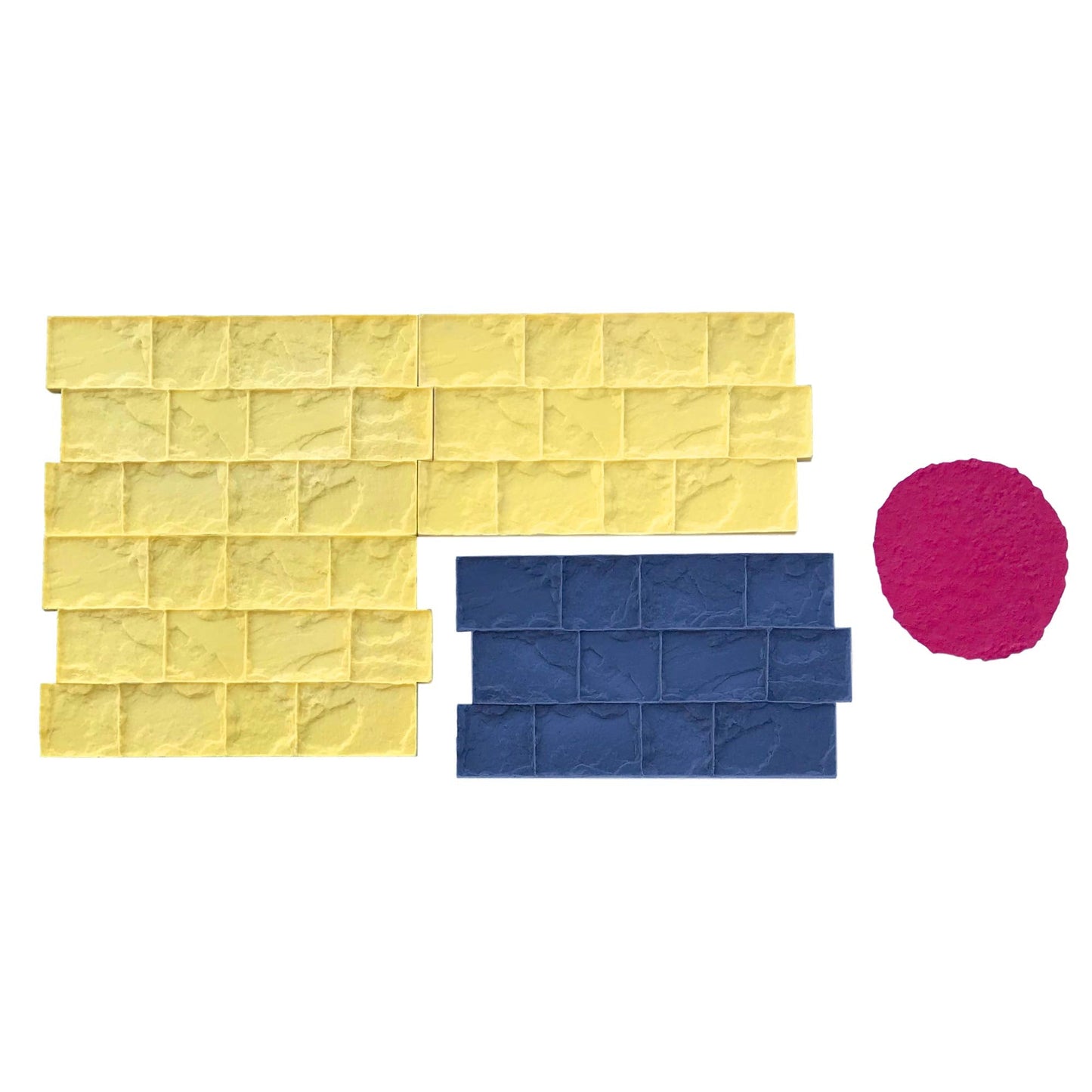 Roman Cobble Concrete Stamp Set by Walttools | Classic Decorative Cobblestone Pattern, Sturdy Polyurethane Texturing Mats, Realistic Detail (5 Piece)