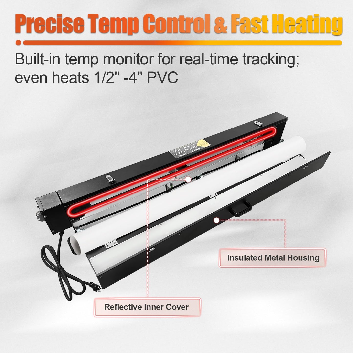 Electric PVC Conduit Heater, PVC Heater Box, Pipe Bender Tool,1/2" to 4" Bender Heater Pipe Bending Tool for 52" Sections of PVC Pipe