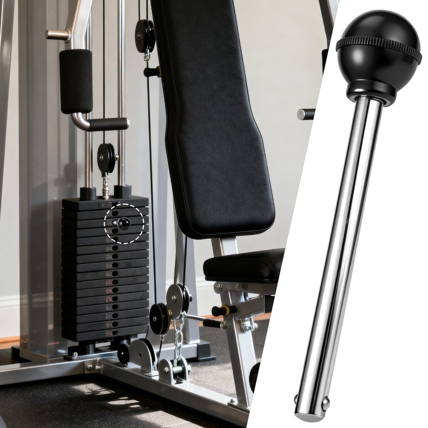 Gym Pins for Weight Stack, Weight Pins for WeightStack Machine 3/8" Diameter Weights Stacks Pin Black Heavy Duty Replacement Weights Machine Pin for Fitness Home Gym Strength Training Equipment