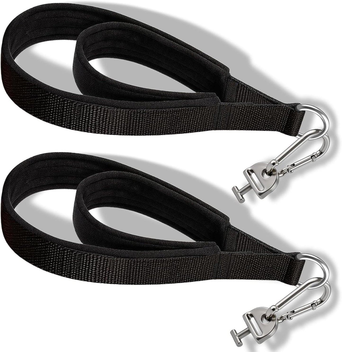 Pilates Loops Compatible with Tonal Machine, Double Loop Soft Lined Pilates Straps with T Lock Adapter, W/Snap Hooks, D-Ring Straps for Home Gym, Yoga, and Strength Training