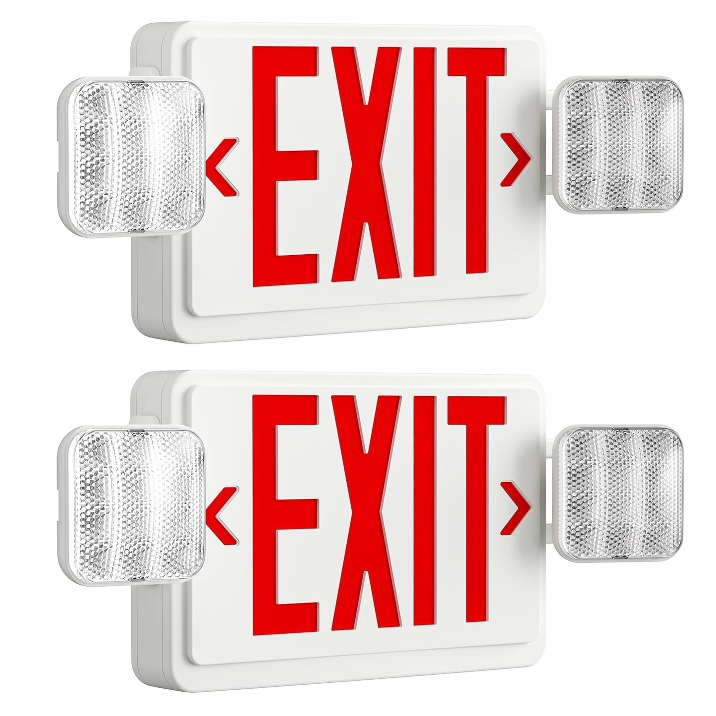 FREELICHT 2 Pack LED Exit Sign with Emergency Lights, Adjustable LED Emergency Exit Lights with Battery Backup, Easy To Install, UL Certified, AC 120/277V