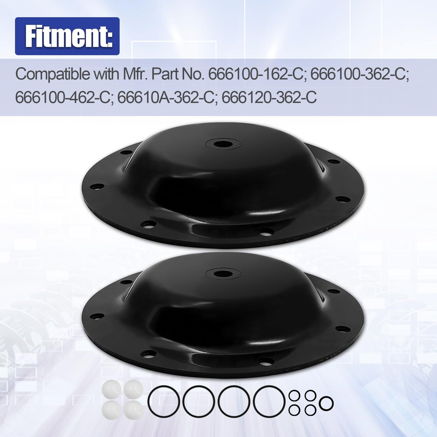 Blrack 637119-62-C Diaphragm Pump Repair Kit Compatible with ARO 666100-162-C 666100-362-C Series Air Operated Pumps