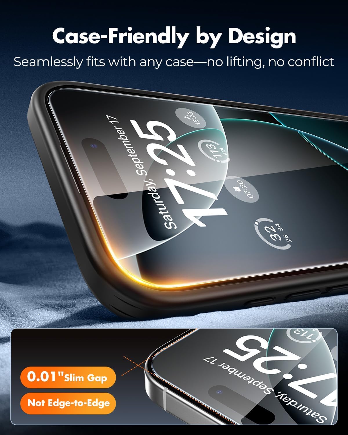 16 4+2 Pack [9H+ UNBREAKcable for iPhone Pro Screen Protector Military-Grade Shatterproof] [Effortless Bubble-Free