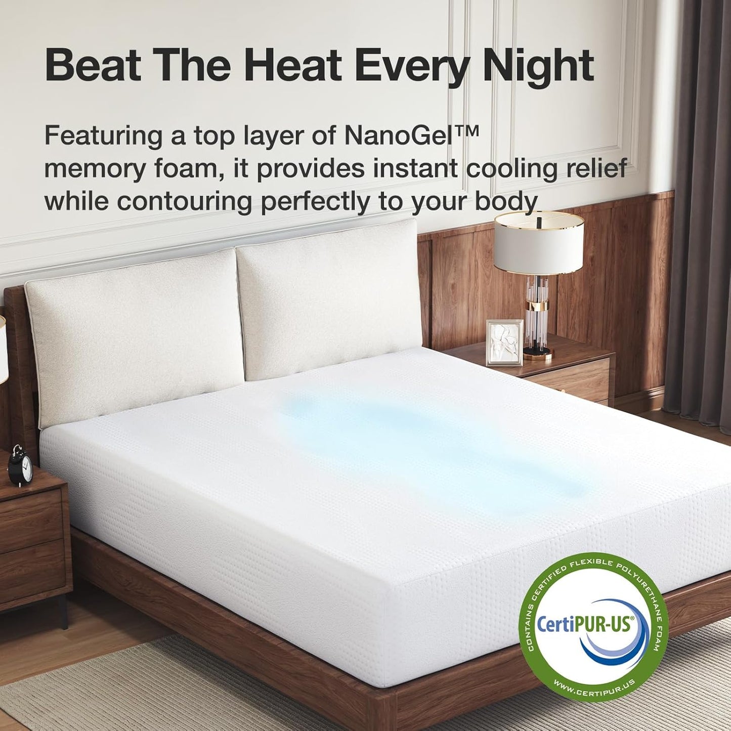 Novilla 14-Inch Full Memory Foam Mattress - Gel Cooling Design for Pressure Relief & Comfort
