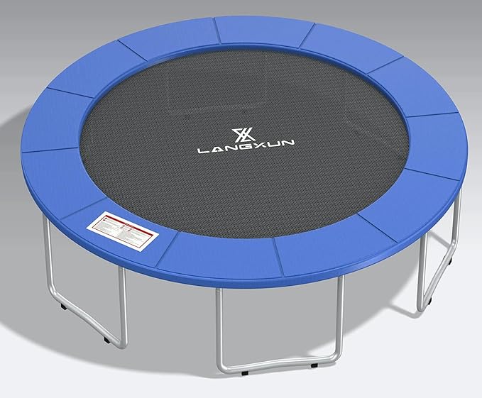 LANGXUN Universal Trampoline Repalcement Safety Pad, 8ft 10ft 12ft 14ft 15ft 16ft Waterproof Surround Spring Foam Cover for Round Frame