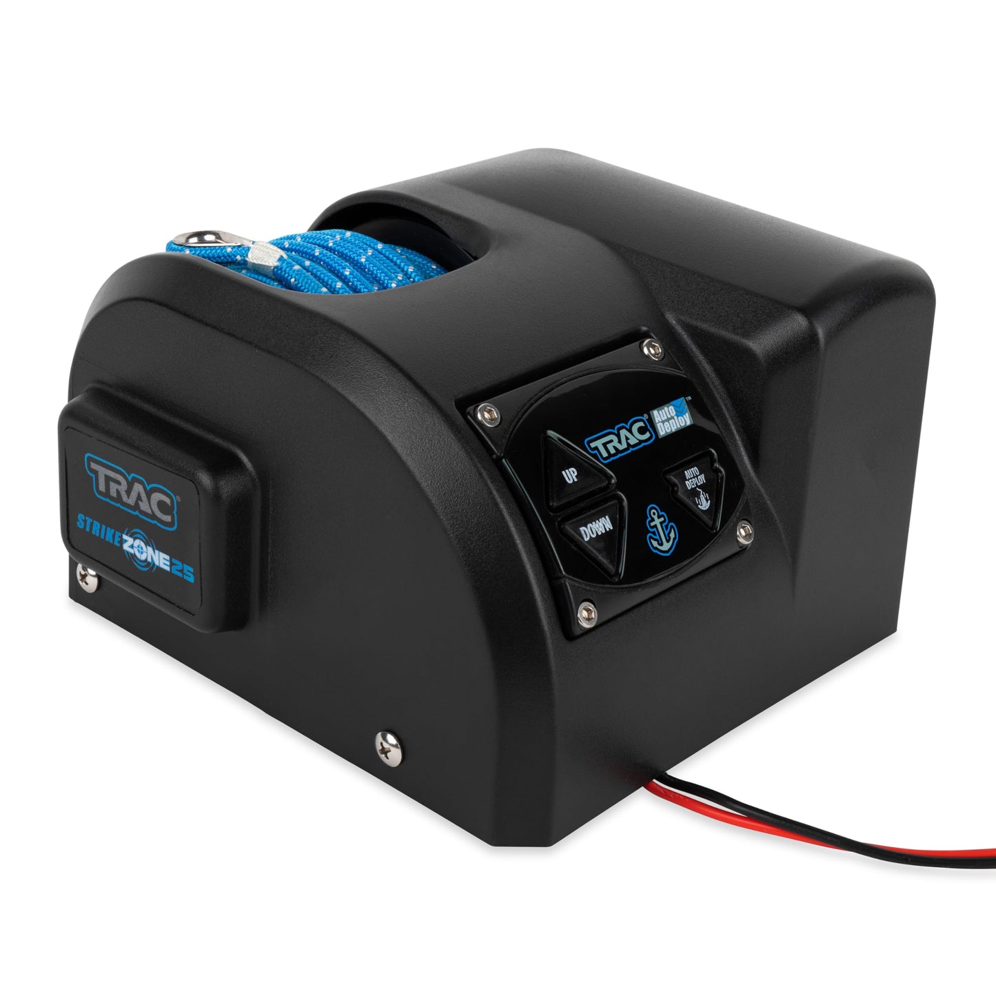 Camco TRAC Outdoors StrikeZone 25 Electric Anchor Winch with All Steel Gear Motor and Easy to Use Buttons for Automotive and Towing Winches, Black