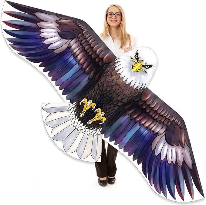 Bald Eagle Kite for Adults and Kids, Huge Kites Easy to Fly Single Line Kite for Beach Trip