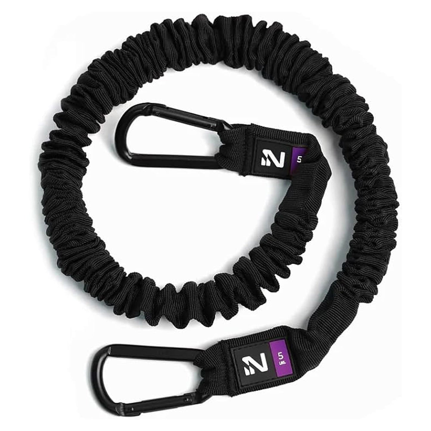 Iron Neck Resistance Band - Durable Exercise Band with Steel Carabiners for Neck Trainer, Exerciser, & Strengthener - Training, Strength Workouts, Stretching, & Rehab - Home Gym Accessories - 5 lbs.