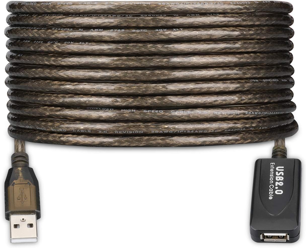 LDKCOK 2.0 480 (15FT-5M) USB Type A Male to A Female Active Repeater Extension Cable High Speed Mbps
