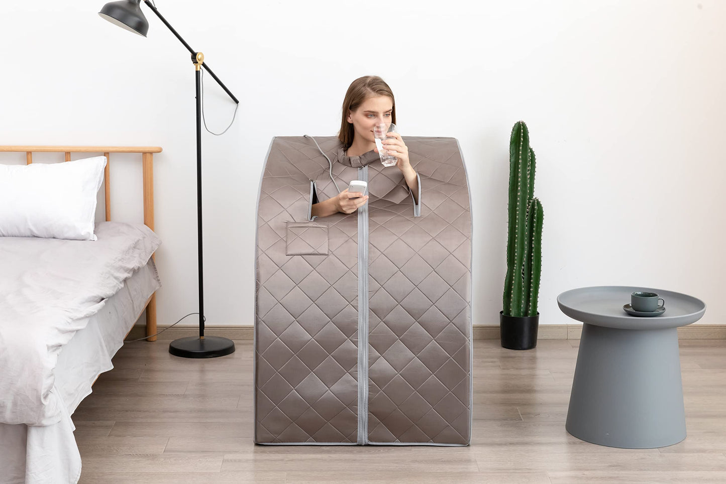 ZONEMEL Portable Far Infrared Sauna for Home, Personal Sauna for Relaxtion & Detox at Home, Full Body Sauna Tent with Heating Foot Pad, Folding Chair (L 27.6’’ x W 31.5’’ x H 37.8’’)