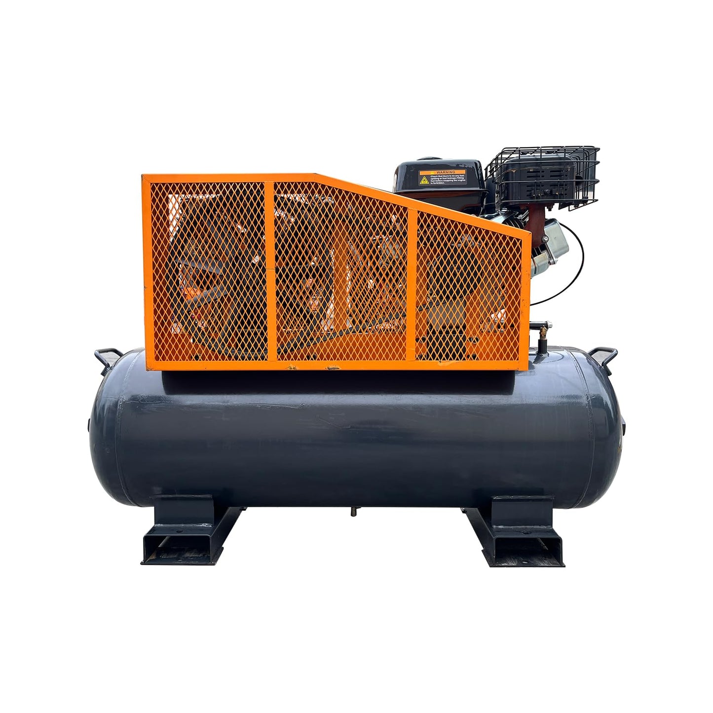 40 Gallon Air Compressor - 15HP 420cc Gasoline Engine, 175 psi Max Pressure, 24 CFM, 2 Stage Compression For Sandblasting, Impact Wrenches, Spray Guns