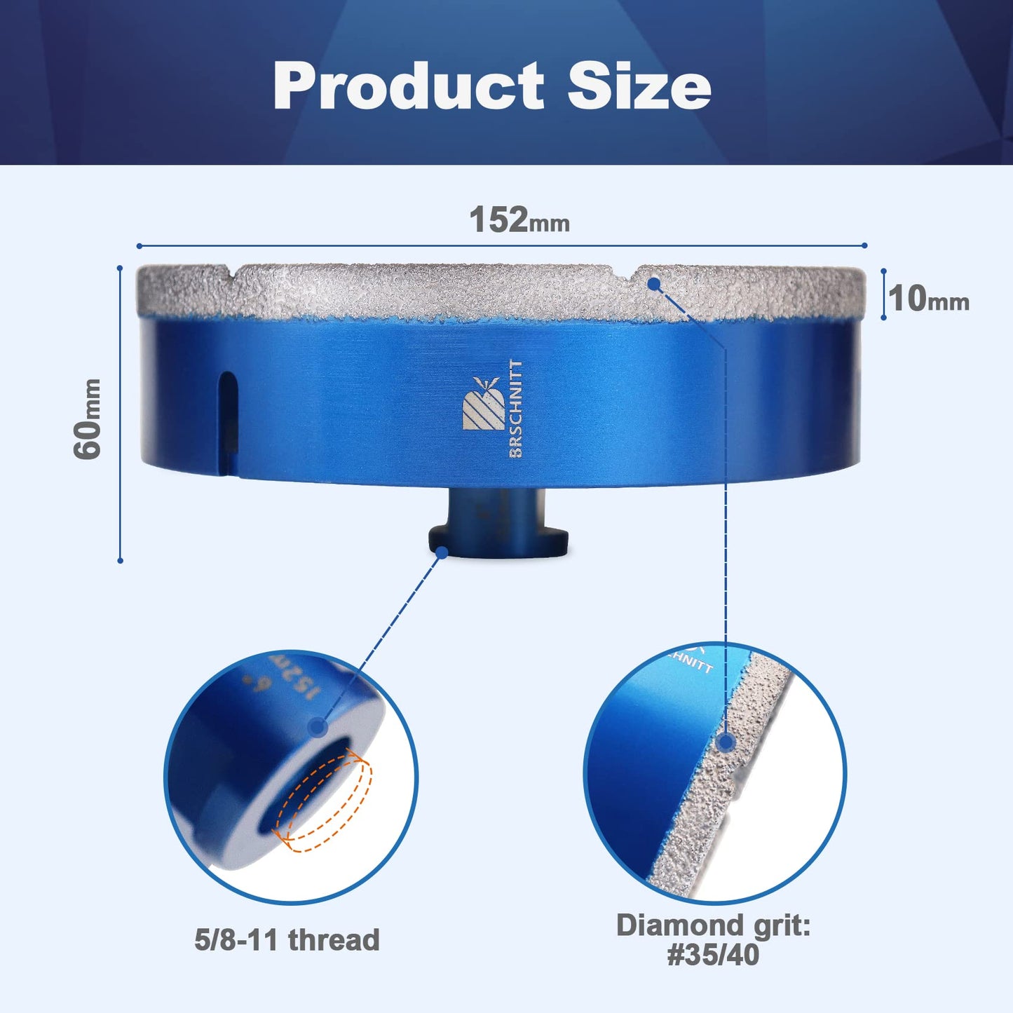 6 Inch Diamond Core Drill Bit for Porcelain Tile Ceramic Marble Granite Drilling&Diamond Core Drill Bit Set - for Porcelain Tile Ceramic Marble Granite Drilling