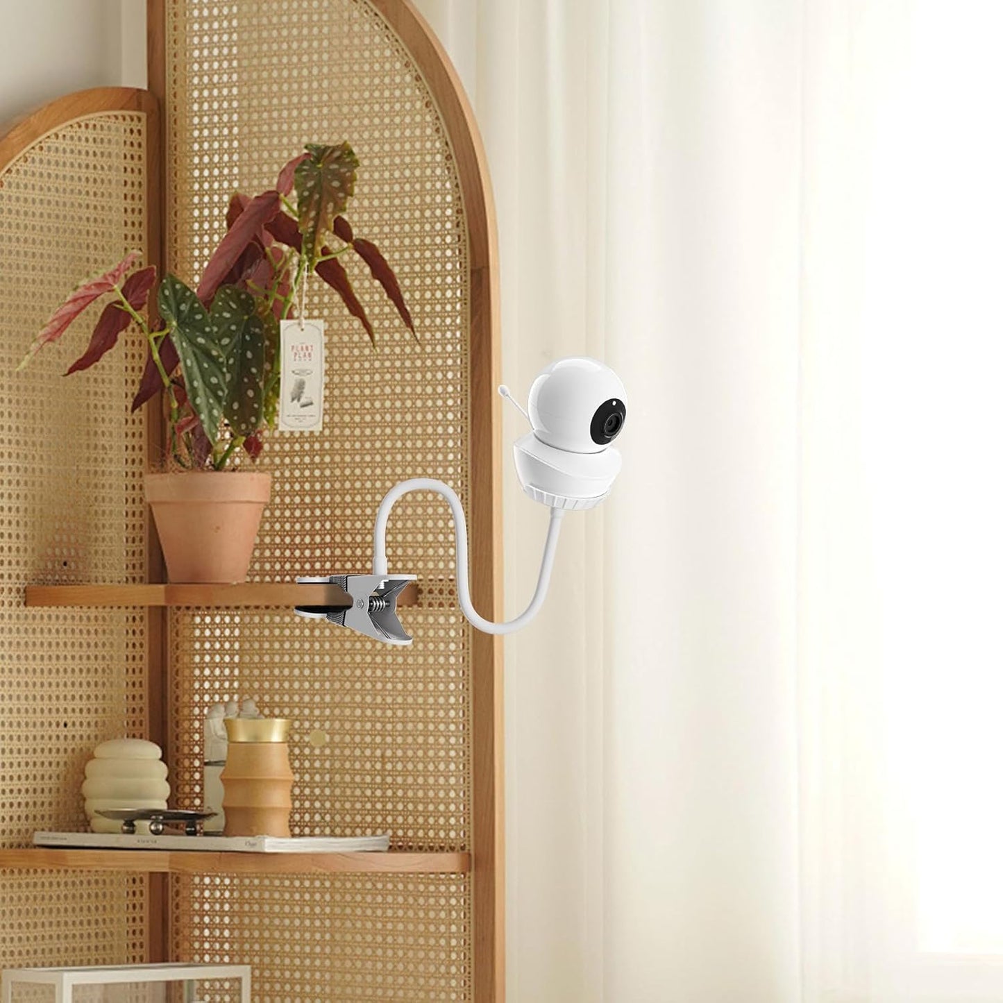 Baaletc 15.7" 1/4" S2/V43 Universal Baby Monitor Mount Adjustable Gooseneck Arm with Strong Clip Clamp, Thread Camera