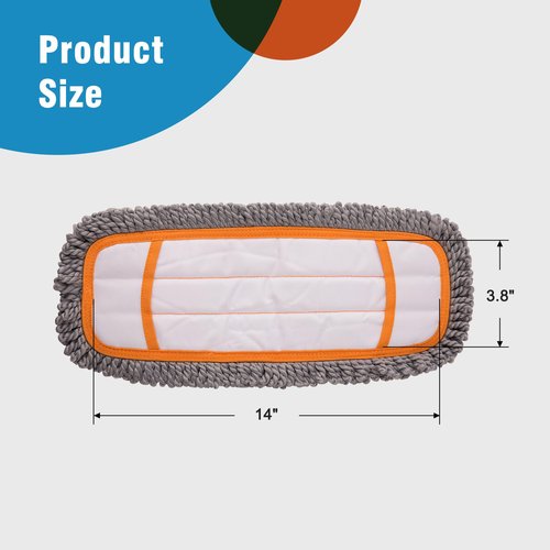 CLEANHOME Microfiber Mop Pads 4 Pieces for Floor Cleaning,Fit CLEANHOME Dust Mop: B09PBPGSJ3, Twisted Microfiber Replacement Pads