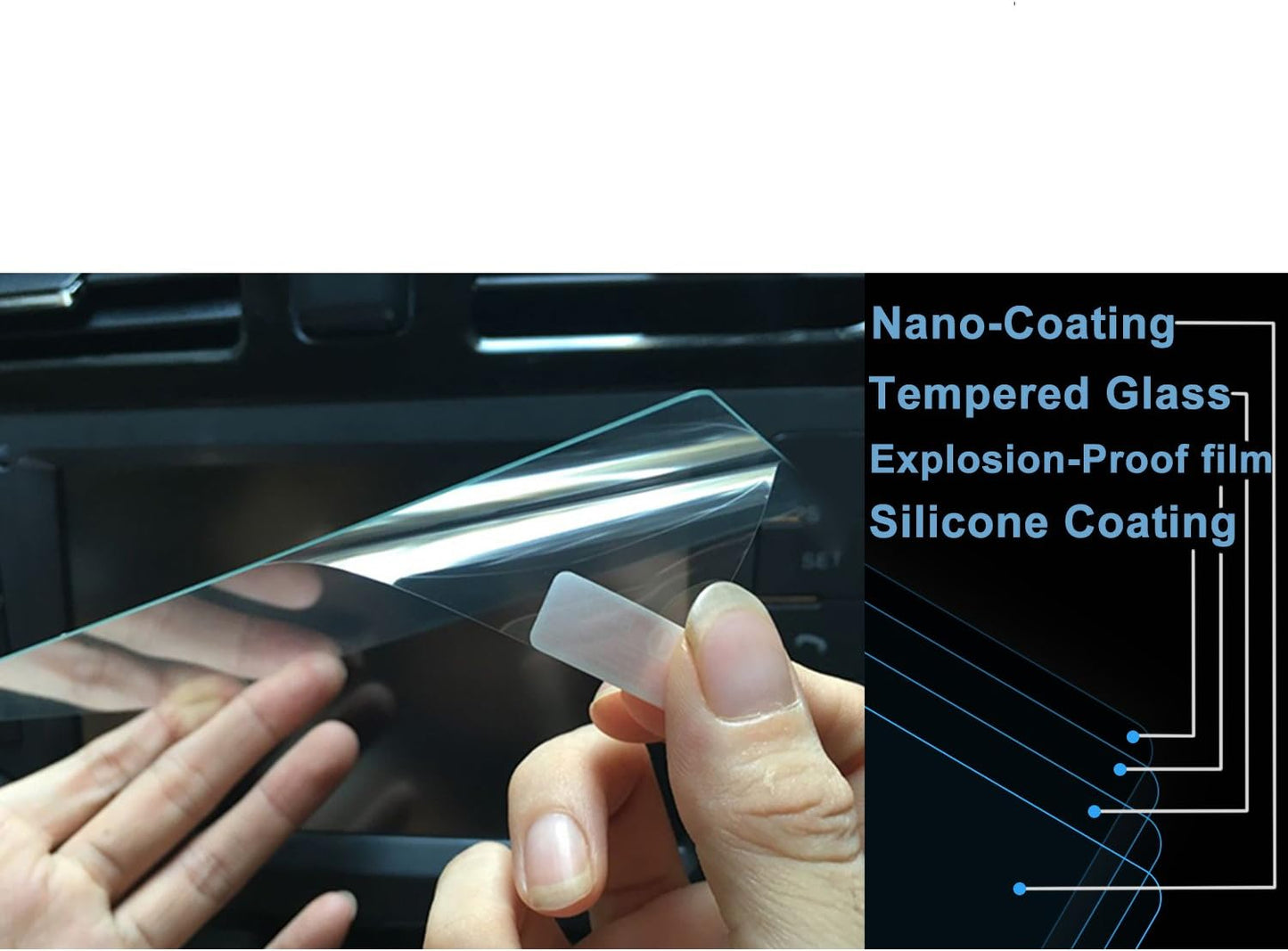 2019 2020 2021 2022 2023 2024 8-Inch 8-Inch LFOTPP Car Navigation Screen Protector for Jetta GLI Clear Tempered Glass