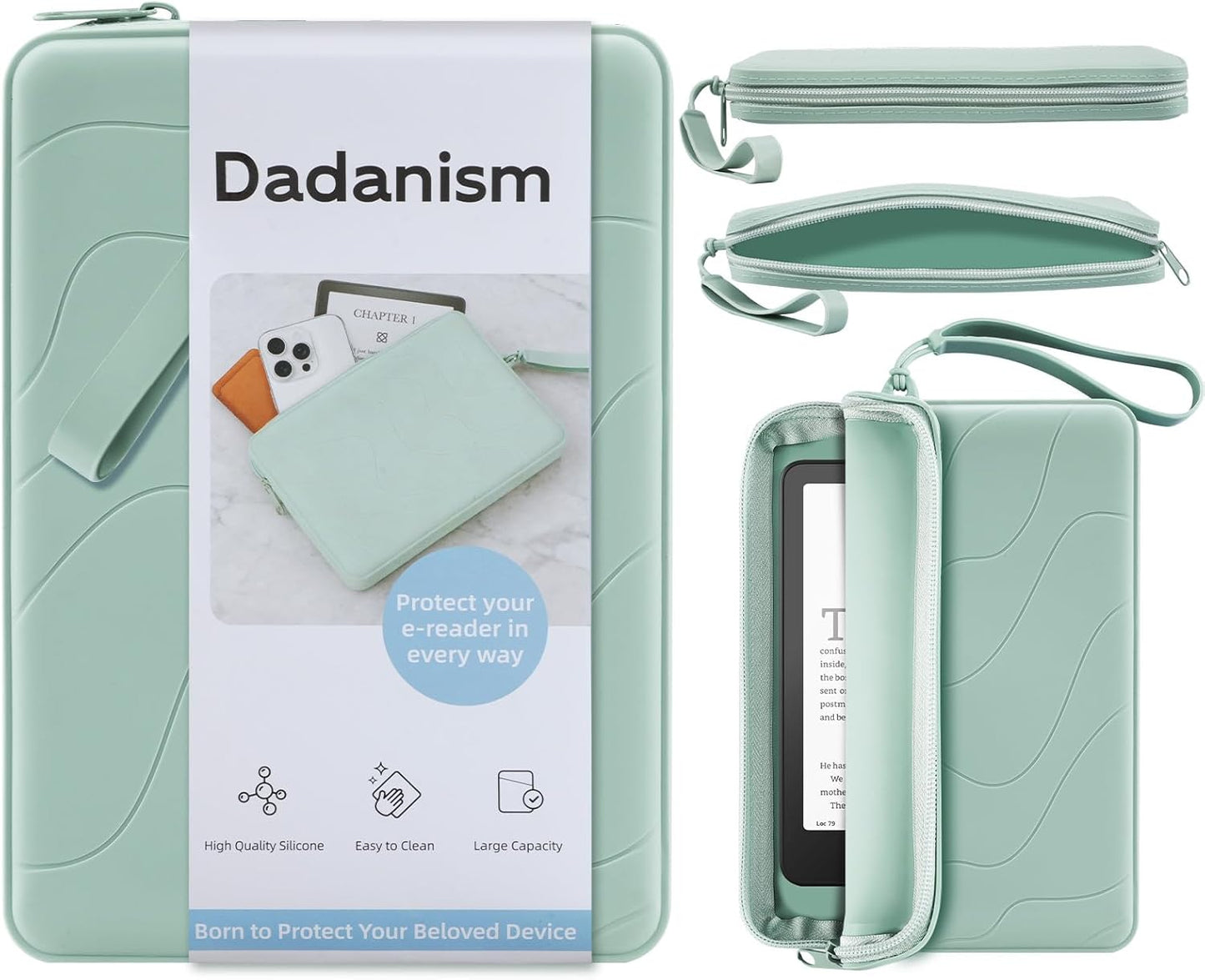 Dadanism 6-7 Inch 7" 6" Silicone Clutch for Kindle Paperwhite and Kindle Colorsoft Signature Edition, K-indle, Kobo