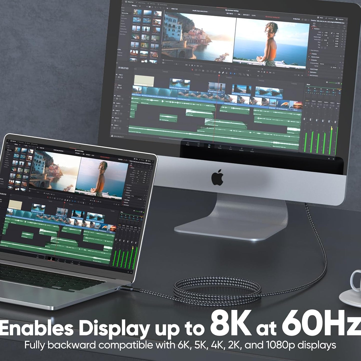 4 10ft, USB4 40Gbps 8K@60Hz/4K@120Hz 240W 4/3 USB Cable High Speed Data Transfer, Display Charging USB C Data Cables