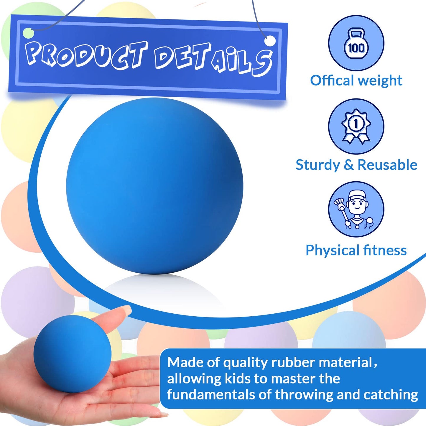 Sosation 50 Pack Lacrosse Ball Bulk 2.5 Inch Soft Rubber Motivational Stress Relief Massage Balls Myofascial Release Tools Muscle Knot Remover(Bright Color)