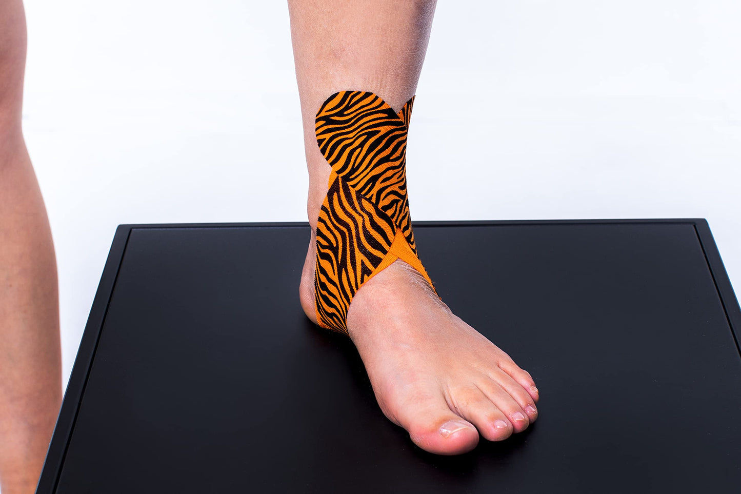 CureTape Art | Kinesiology Tape for Body Pain | Elastic Therapeutic | Waterproof Athletic | Long-Lasting Medical K (Orange,Black)