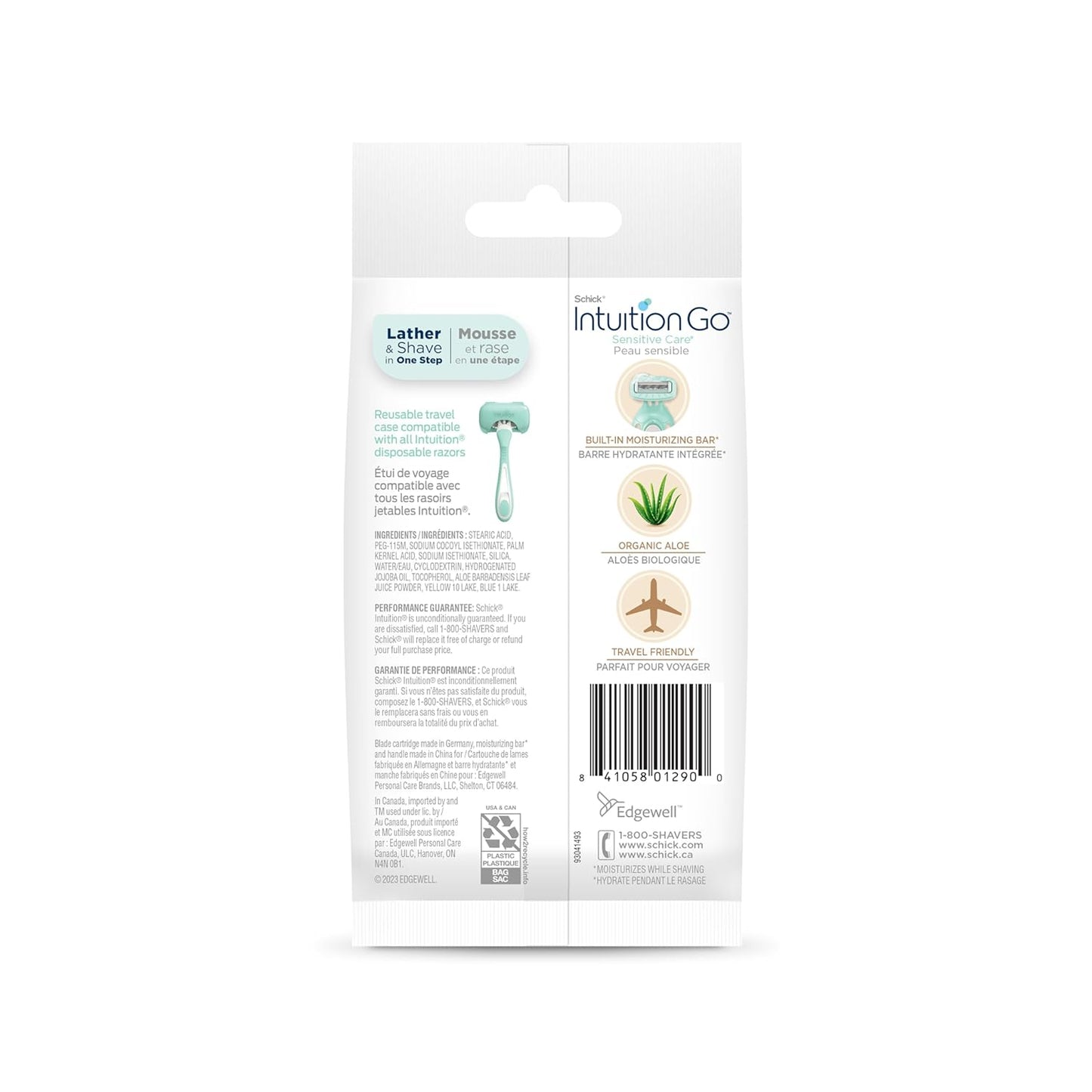 Schick Intuition Go Disposable Razor - Sensitive Skin with Organic Aloe | 1ct Travel Razor for Women