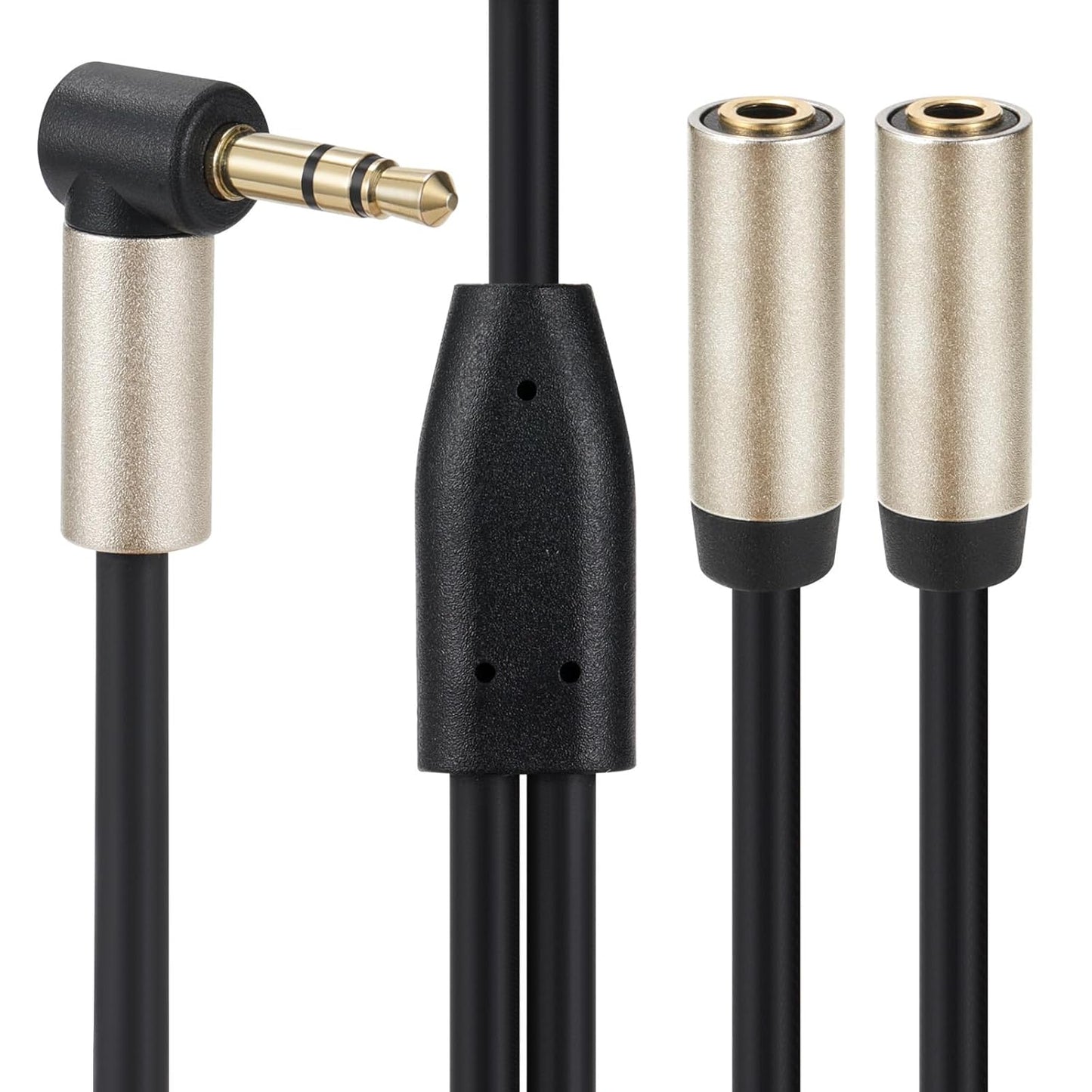 Cable,90 3.5mm 2 MP3 (90 Halokny Audio Splitter Degree Right Angle Male to Female Jack Headphone Audio Stereo Y