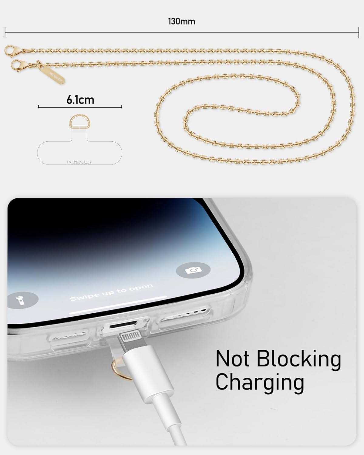 2 ROCONTRIP Phone Chain Crossbody Phone Strap with Tether Tabs Detachable iPhone Lanyard Chain for All Phones Premium