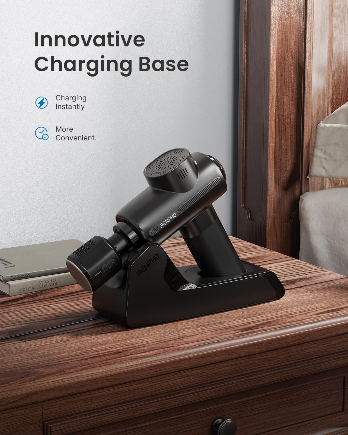 RENPHO Active Thermacool Deluxe Massage Gun Deep Tissue with Charging Stand, Fathers Day Dad Gifts Handheld Back Massager with Heat and Cold, Percussion Body Muscle Masajeador for Athletes Pain Relief