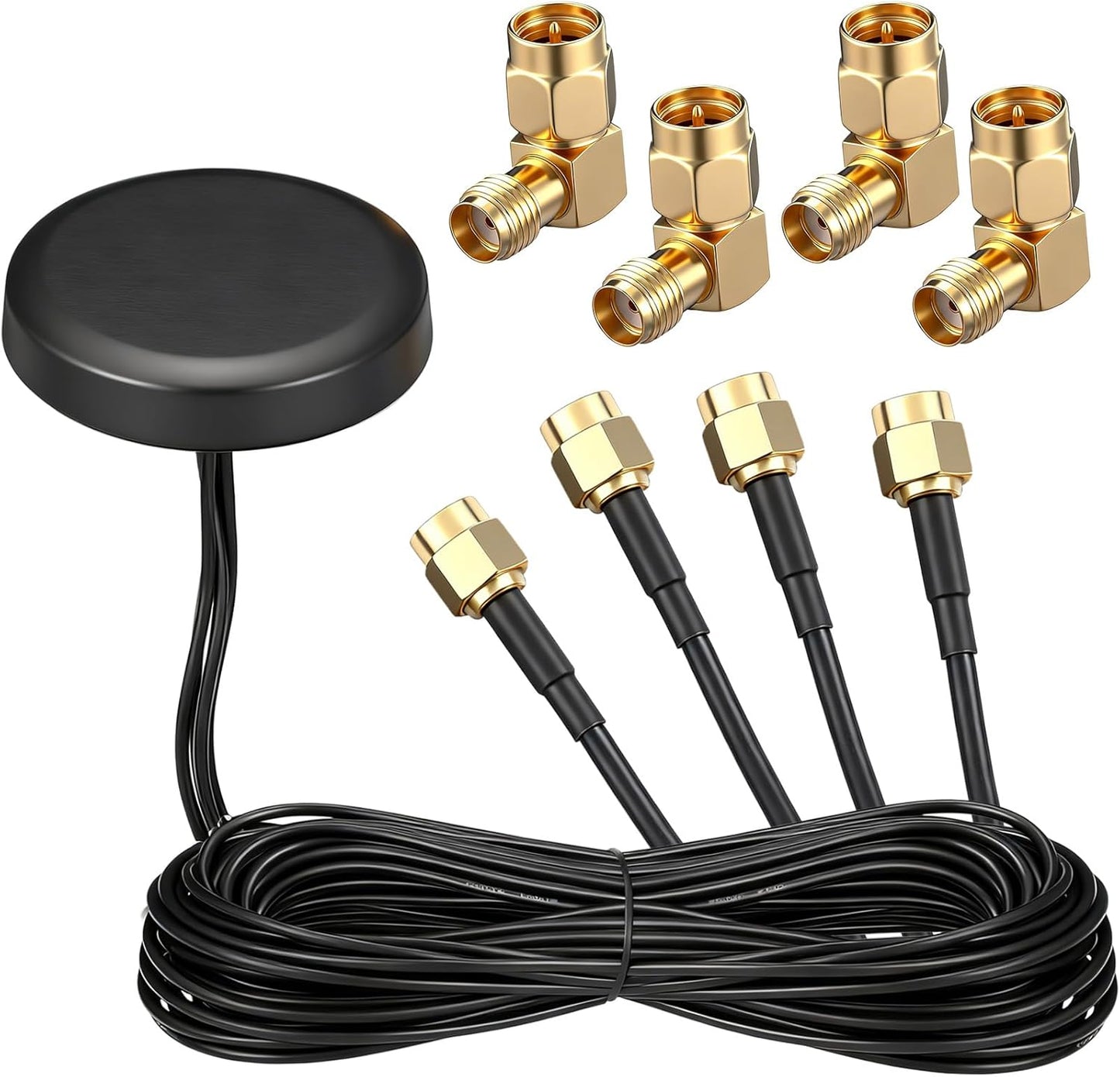 FairySandy 5 5G 4x4 5G Pcs Mobile Antenna MIMO Omnidirectional LTE Antenna with SMA Male to Female Right Angle Adapter
