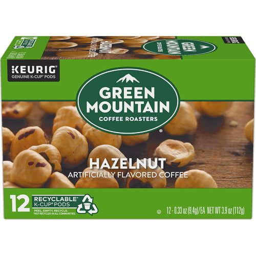 Green Mountain Coffee Roasters Hazelnut K-Cup Pods - Light Roast Coffee, 12 Count (Pack of 5)