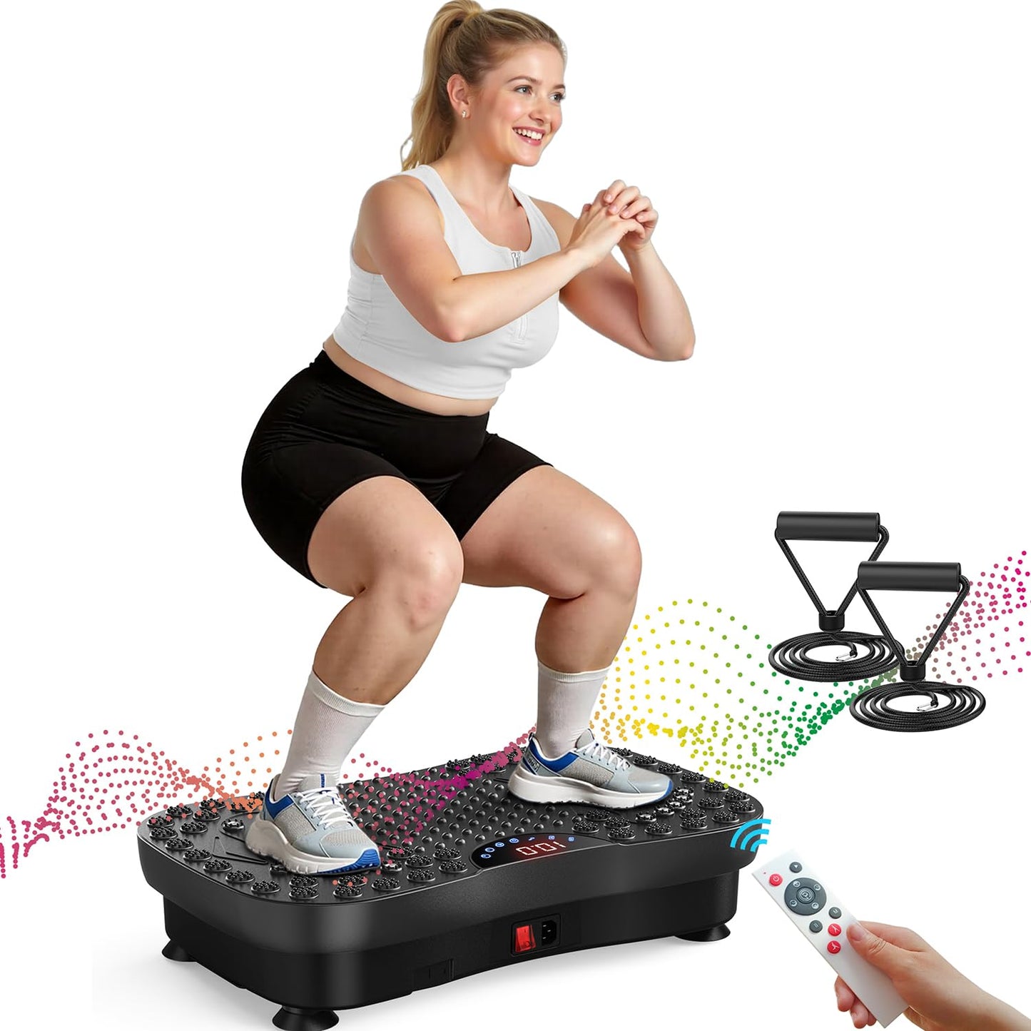 AXV Vibration Plate Fitness Platform Exercise Machine Vibrating Shaking Full Body Shaker Workout Vibrate Stand Shake Board Sport for Weight Loss Fat Burner for Gym Home Office