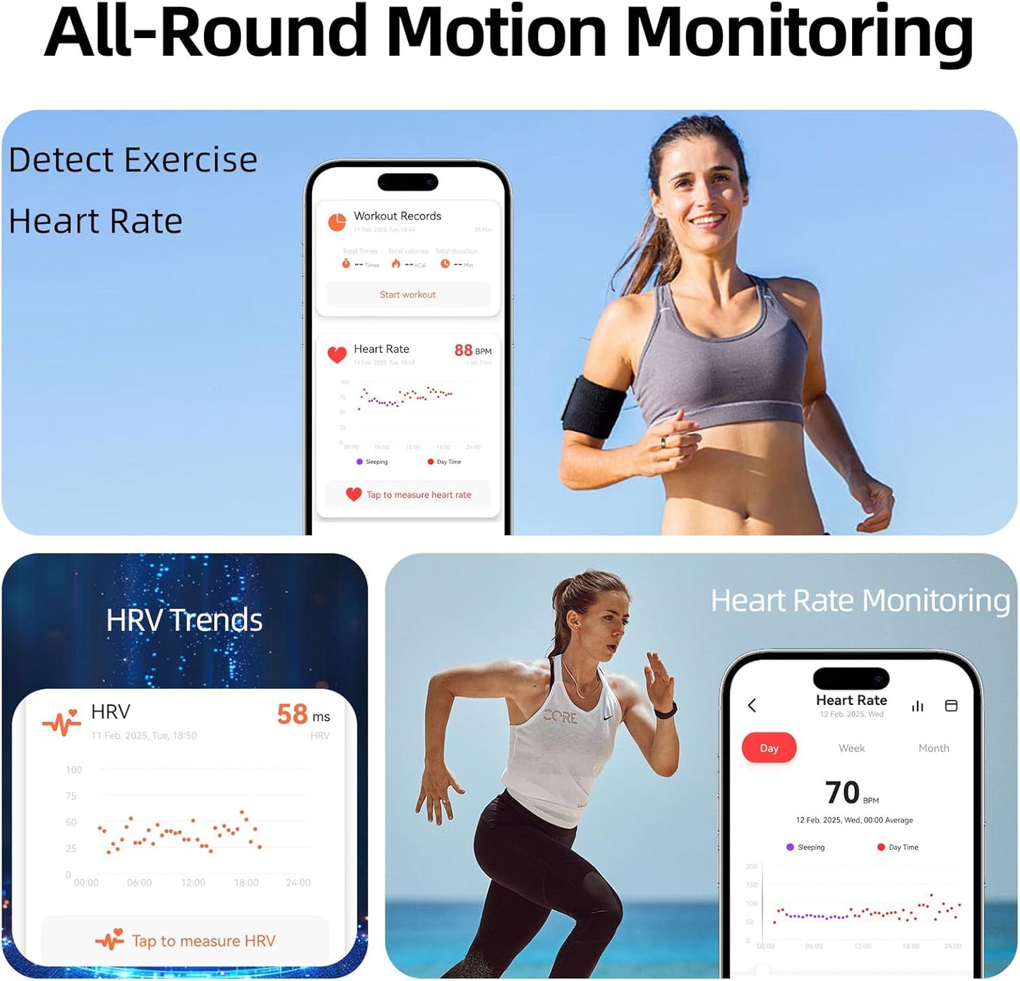 TIAZUUX Tracker-IP68 Smart Ring for Women&Men-Activity/Sleep/Heart Rate/HRV/Stress/Women's Health
