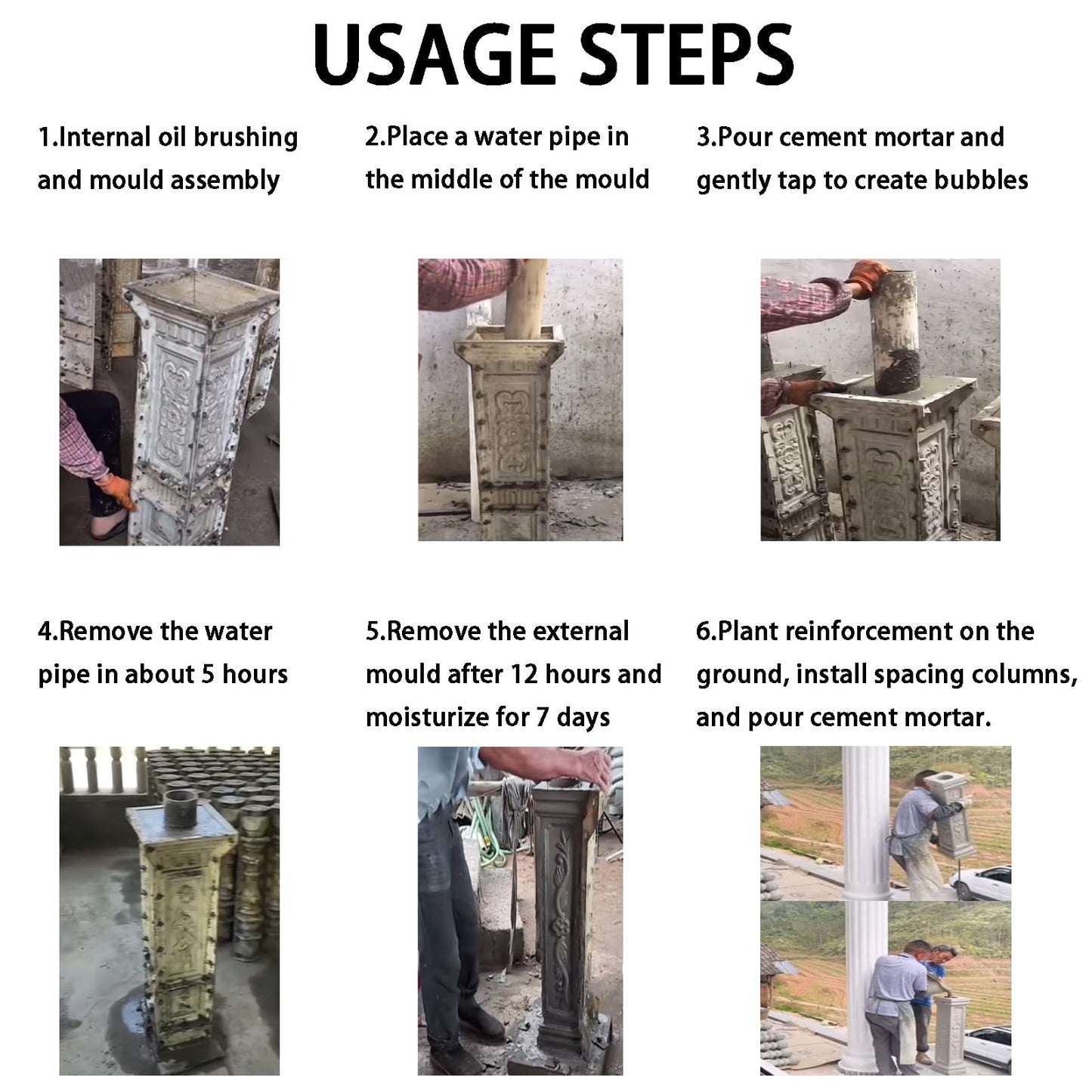 EAIVENY Concrete Balcony Divider Mold, Heavy-Duty ABS Balcony Construction, Reinforced Formwork Mould (97 CM)