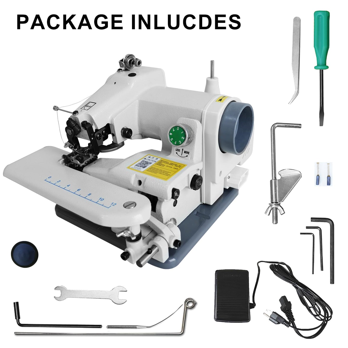 110V Portable Blind Stitch Sewing Machine - 1200SPM High-Speed Invisible Hemmer for Cuffs and Hems, Professional Single Thread Chain Stitch for Drapes and Garments, Built-in Motor