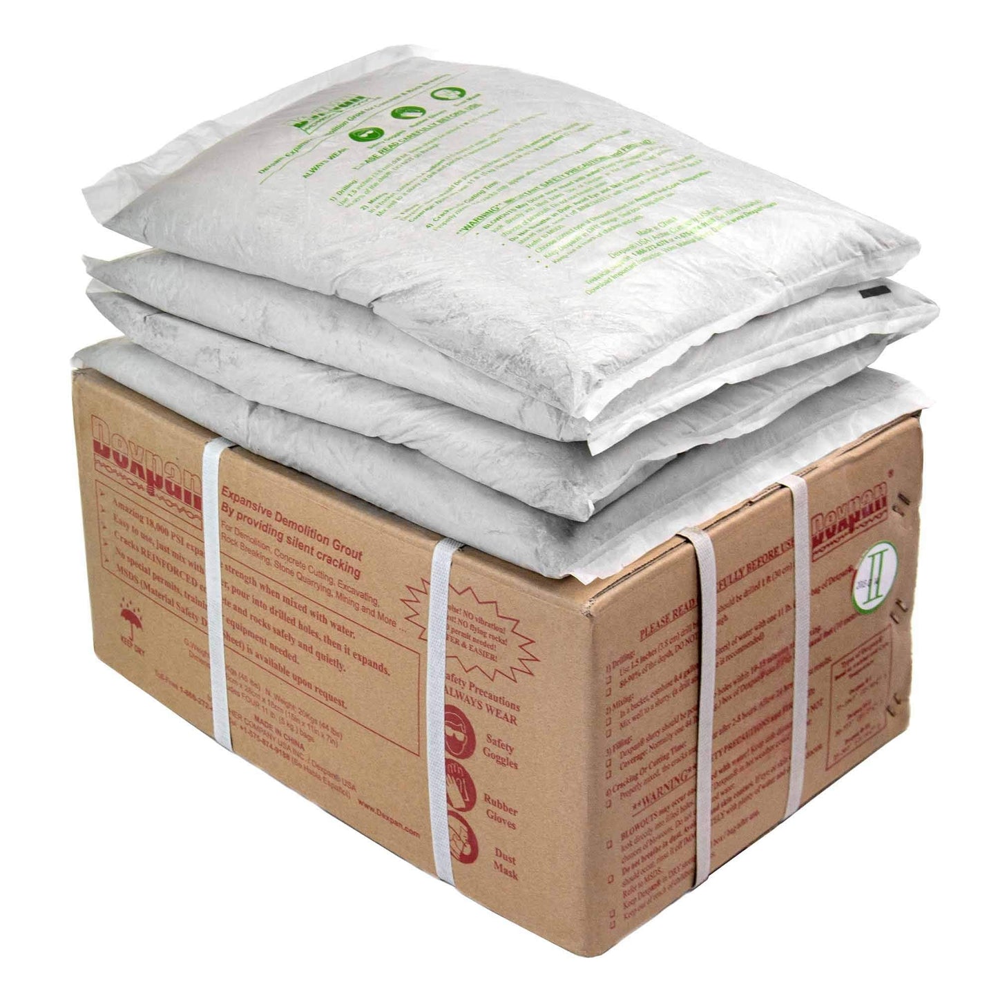 Dexpan Expansive Demolition Grout 44 Lb. Box for Rock Breaking, Concrete Cutting, Excavating. Alternative to Demolition Jack Hammer Breaker, Jackhammer, Concrete Saw, Rock Drill (DEXPAN44BOX2) (50F-77