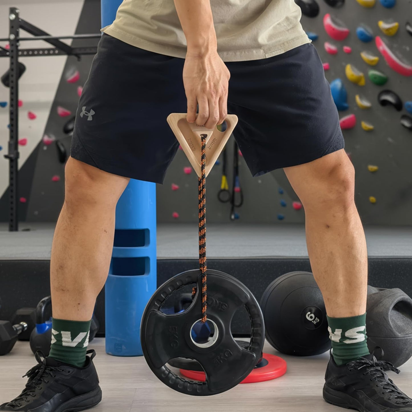 VERTIPEAK Portable Hangboard Rock Climbing, 2 pack Triangular Wooden Climbing Fingerboard with 3 Multi-Depth Pockets, Finger Strength, Arm Workout & Pull-up Training