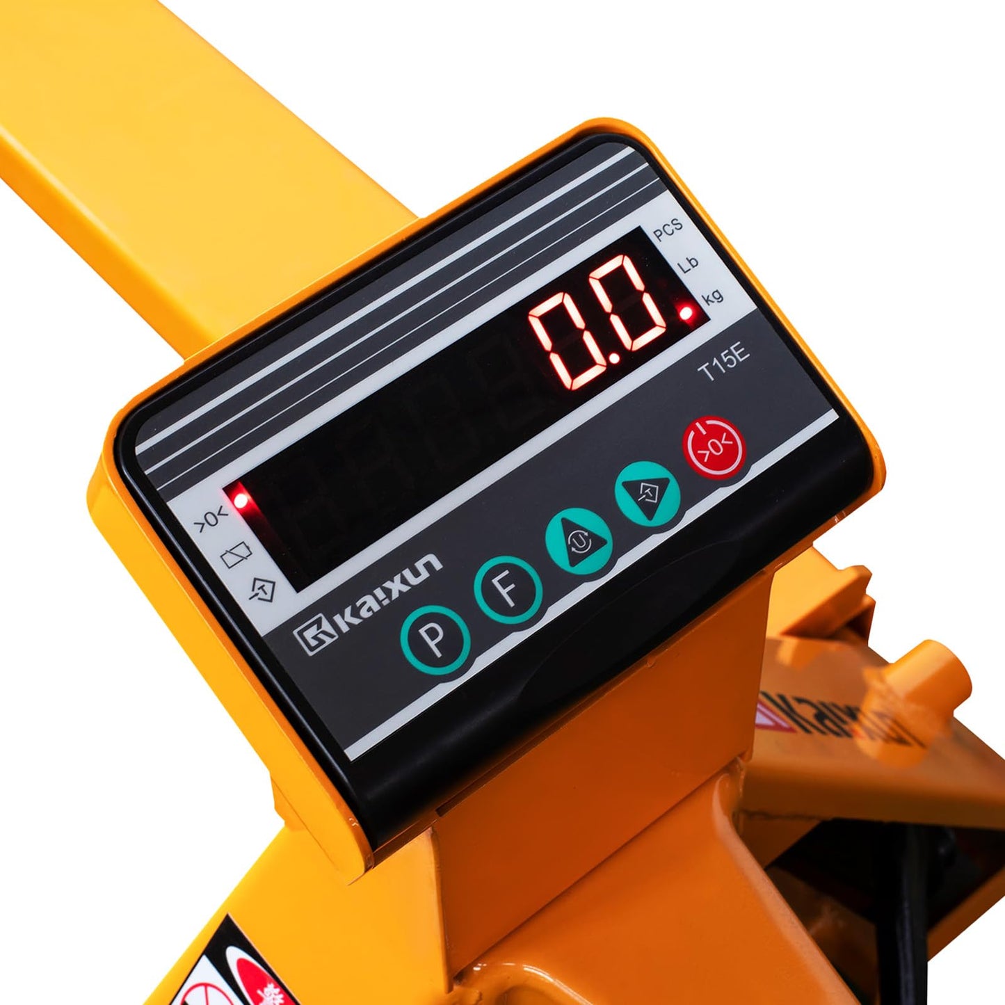 Kaixun Pallet Jack Scale, 4400 lbs Capacity, 27" W x 45" L Forks, LCD Display, Lb/Kg Switchable Manual Hand Control Pallet Truck with Built-in Scale, PU Wheels