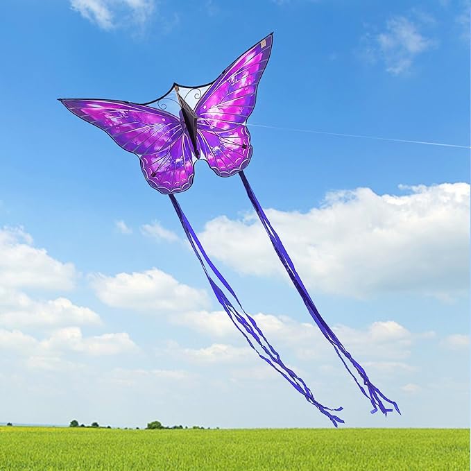Mint's Colorful Life Butterfly Kite for Kids & Adults Easy to Fly, Large Single Line Kites with 300ft String Kite Handle