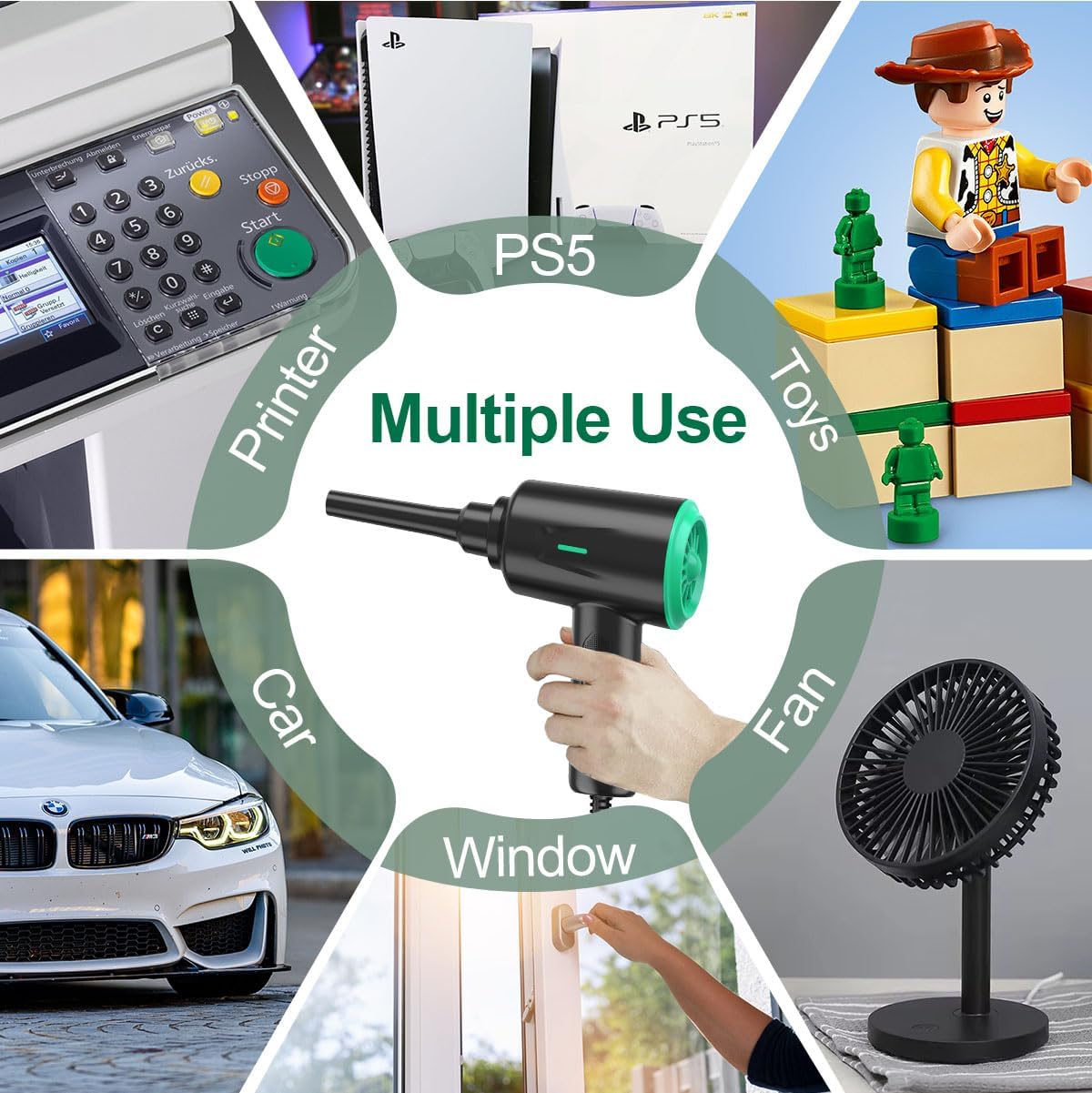 5.74oz 2 Meudeen Air Duster - Electric Air Blower - High Power Cleaning for Computer - PC - Gear Compressed Air