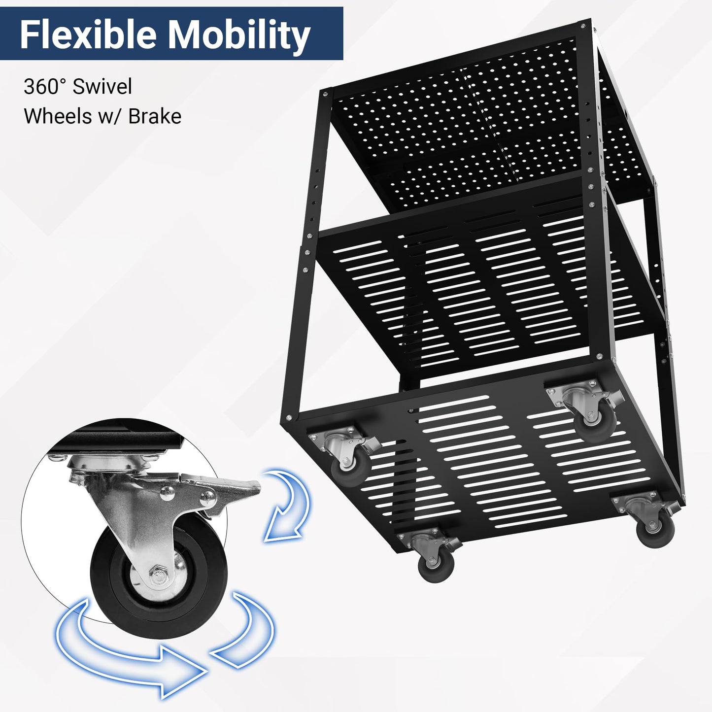 Eastrexon Planer Stand, 27.6" x 24" Tabletop, 31"- 44.7" Height Adjustable, 550 LBS Capacity Planer Table with 4 Stable Casters & Storage Space, for Most Planers, Saws, Bench-top machines, Power Tools