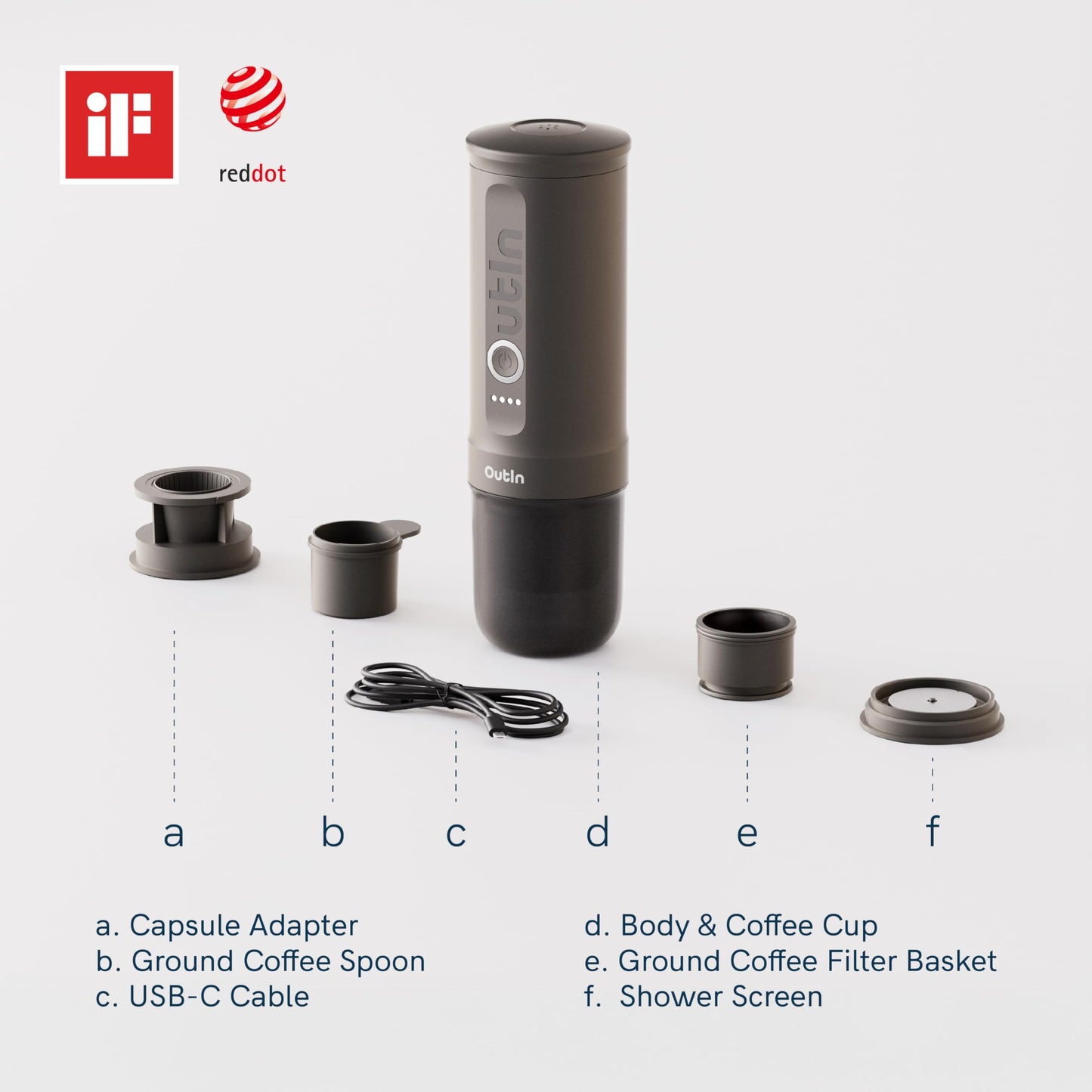 OutIn Nano Complete set Portable Espresso Machine with Double Shot Accessorries