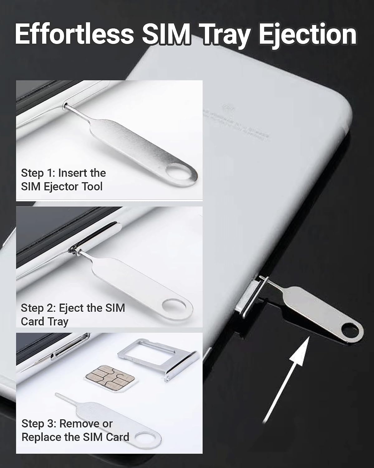 18 Pack SIM Card Ejector Tools Kit, Phone Tray Opener Pin for Easy Removal, SIM Tray Opener Pin Key, Standard Key