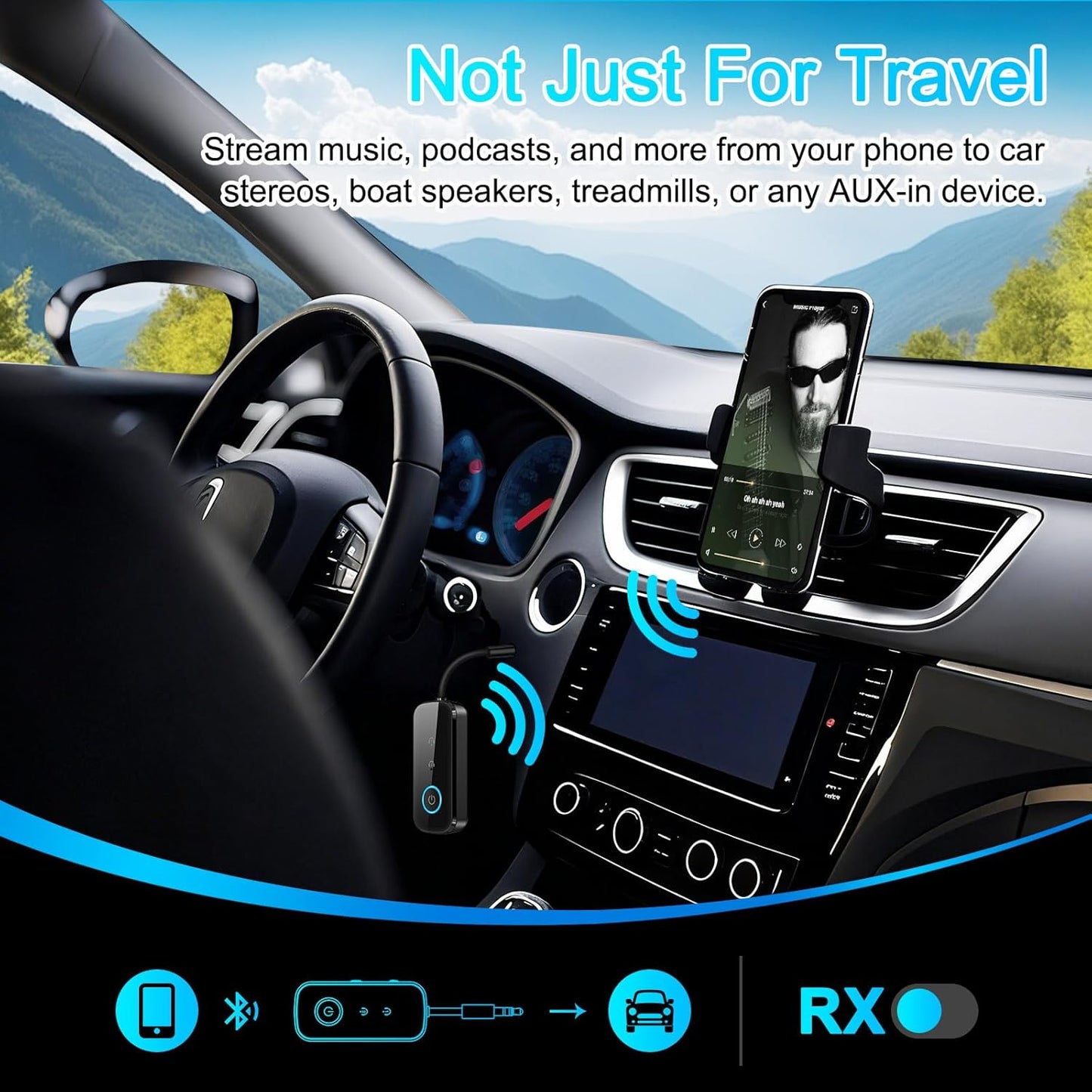 LAICOMEIN 5.4 2 Premium Pro Bluetooth Transmitter Receiver,Airplane Audio Adapter,Wireless Transmitter for TV/Travel