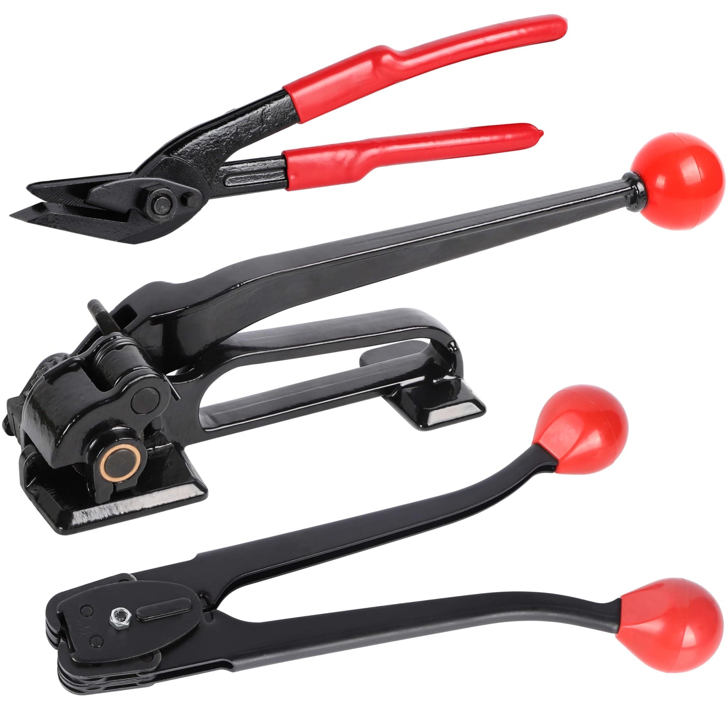 Hawaminent 3 in 1 Premium Banding Strapping Kit -Heavy Duty Banding Tools, Steel Strapping Tensioner for 3/8"-3/4" Metal Banding, Strapping Cutter, Sealer&Crimper Tool for High Tensile Pallet Packging