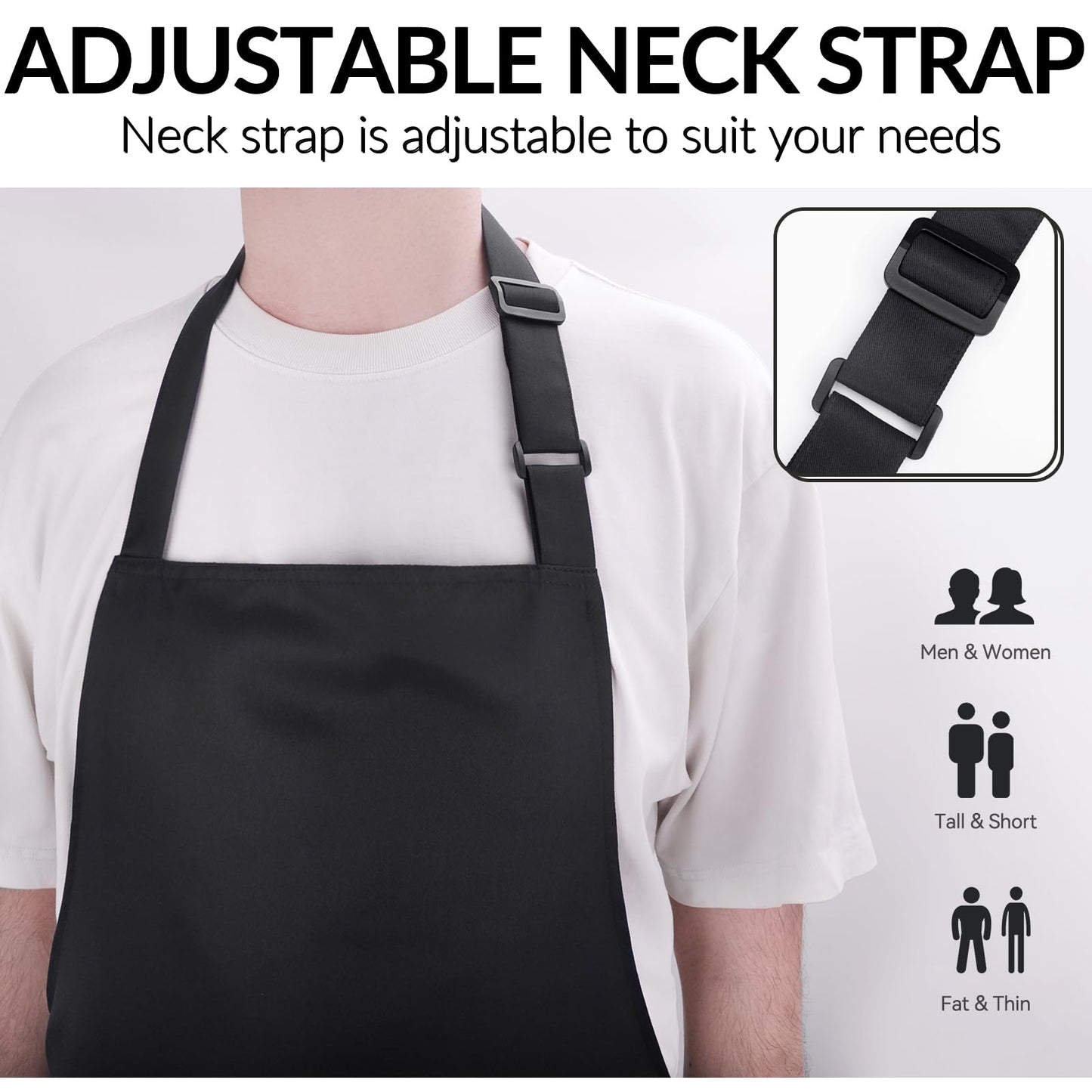 Cardkiss Large Chef Apron for Men and Women, Water Oil Repellent Cooking Kitchen Aprons with 2 Large Pockets