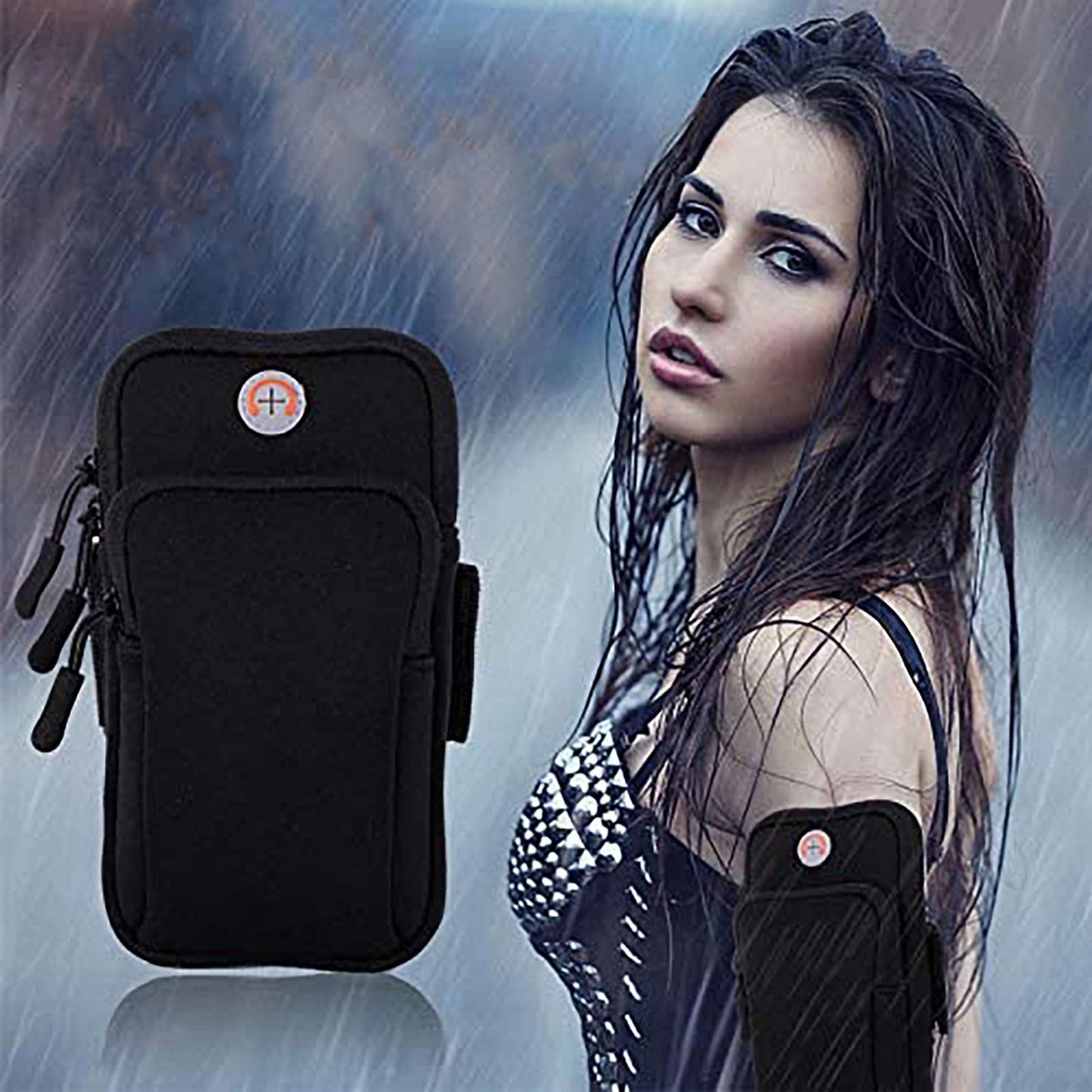 MOVOYEE 2Pack Phone Armband for Running,Cell Phone Holder Arm Band for iPhone 17 16 16e 15 14 13 12 11 Pro Max Xs Max Xr X 8 7 Plus Mini/Galaxy S26 S25 S24 Note,Waterproof iPhone Armband,Black Sleeve