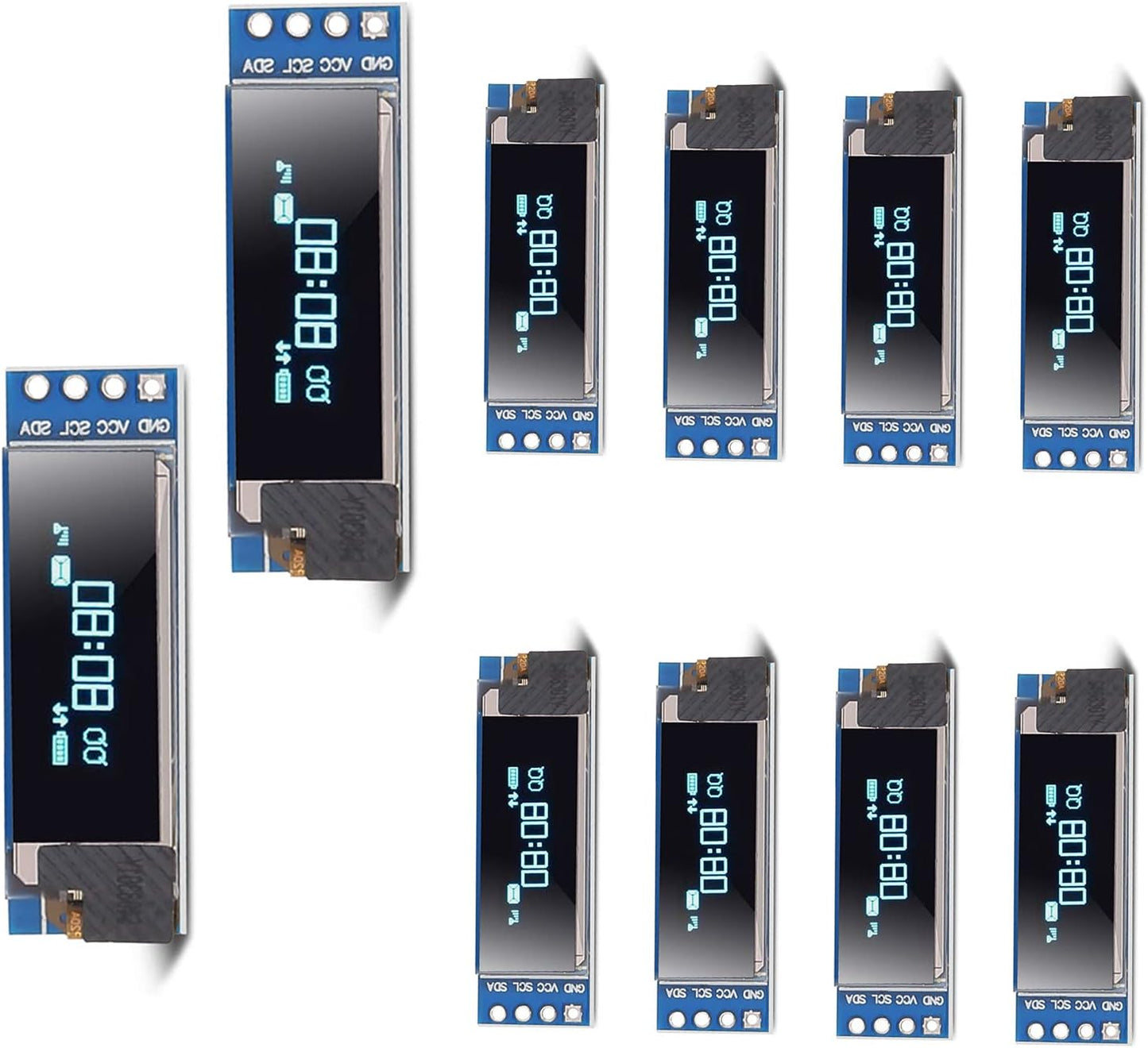 10PCS 0.91'' 12832 I2C 0.91inch I2C 128x32 SSD1306 I2C 3.3V/5V 4 DORHEA IIC OLED Display Module LCD Display Module Blue