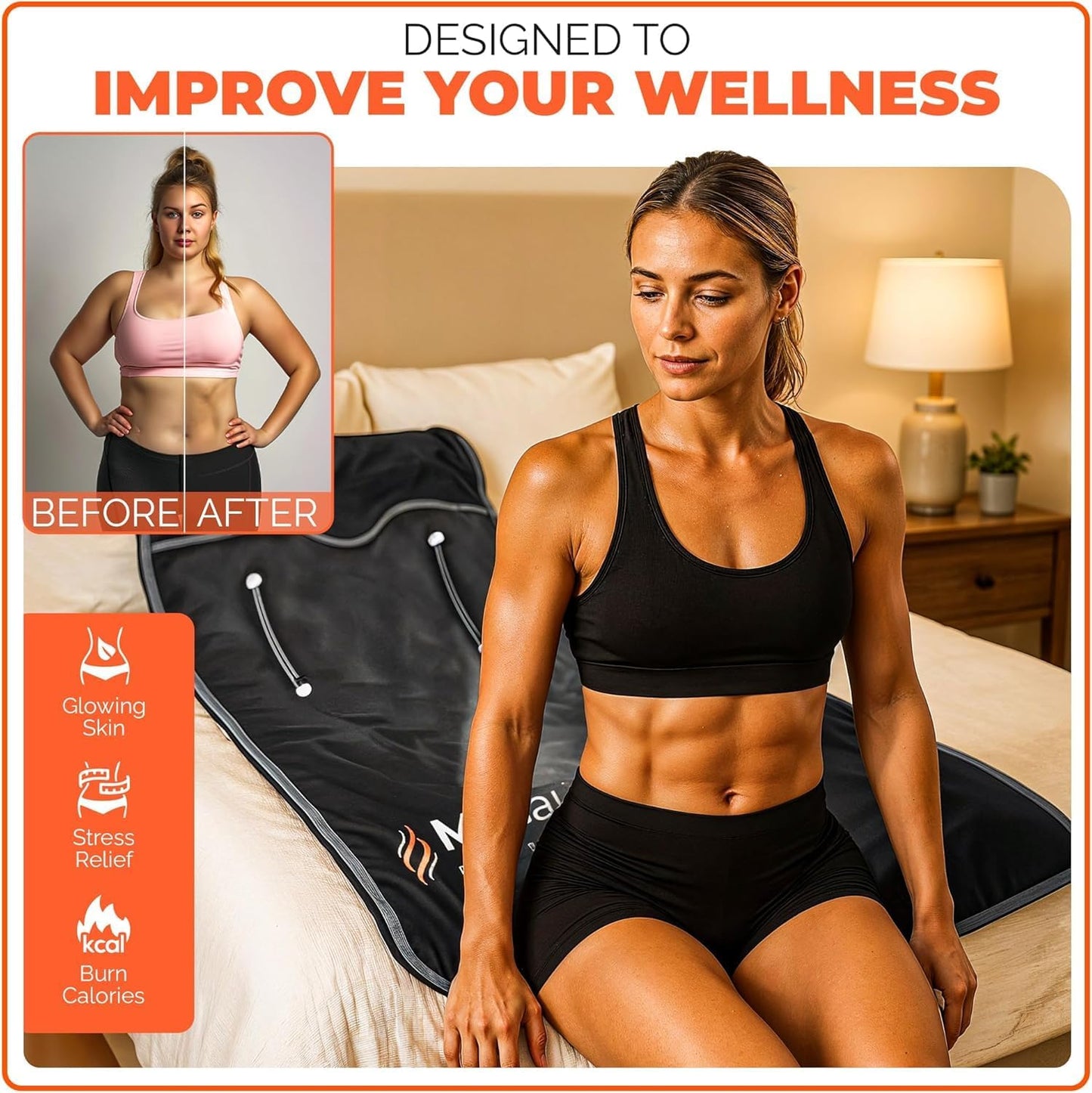 MySauna XL Infrared Sauna Blanket | Fits Him & Her | Fast Sweat, Sauna Bag Reaches 176°F | At-Home Sauna Blanket for Detox & Relaxation | Size 6.2 x 3 ft | Includes Carry Bag & Upgraded Control Panel