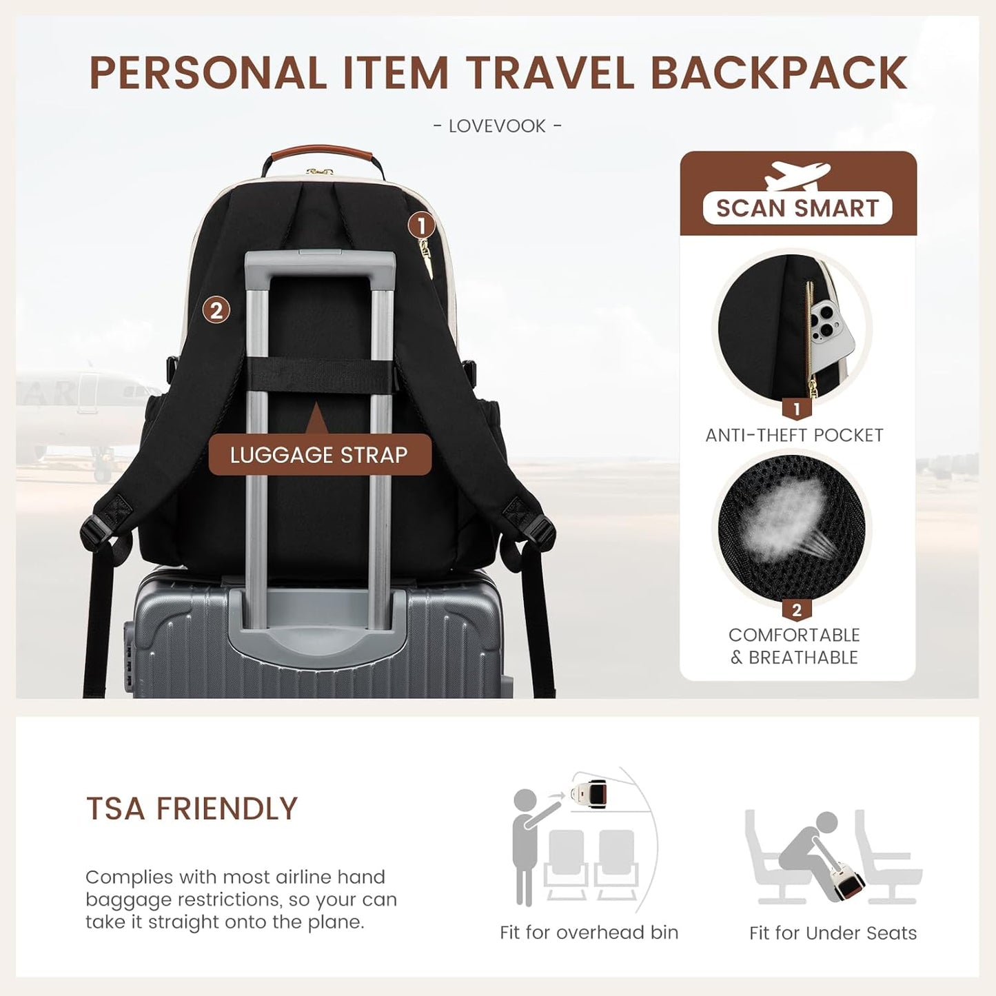 Backpack Cup,15.6 Inch Backpack Backpack LOVEVOOK Laptop for Women with Pouch Pocket for Large Capacity Laptop Computer