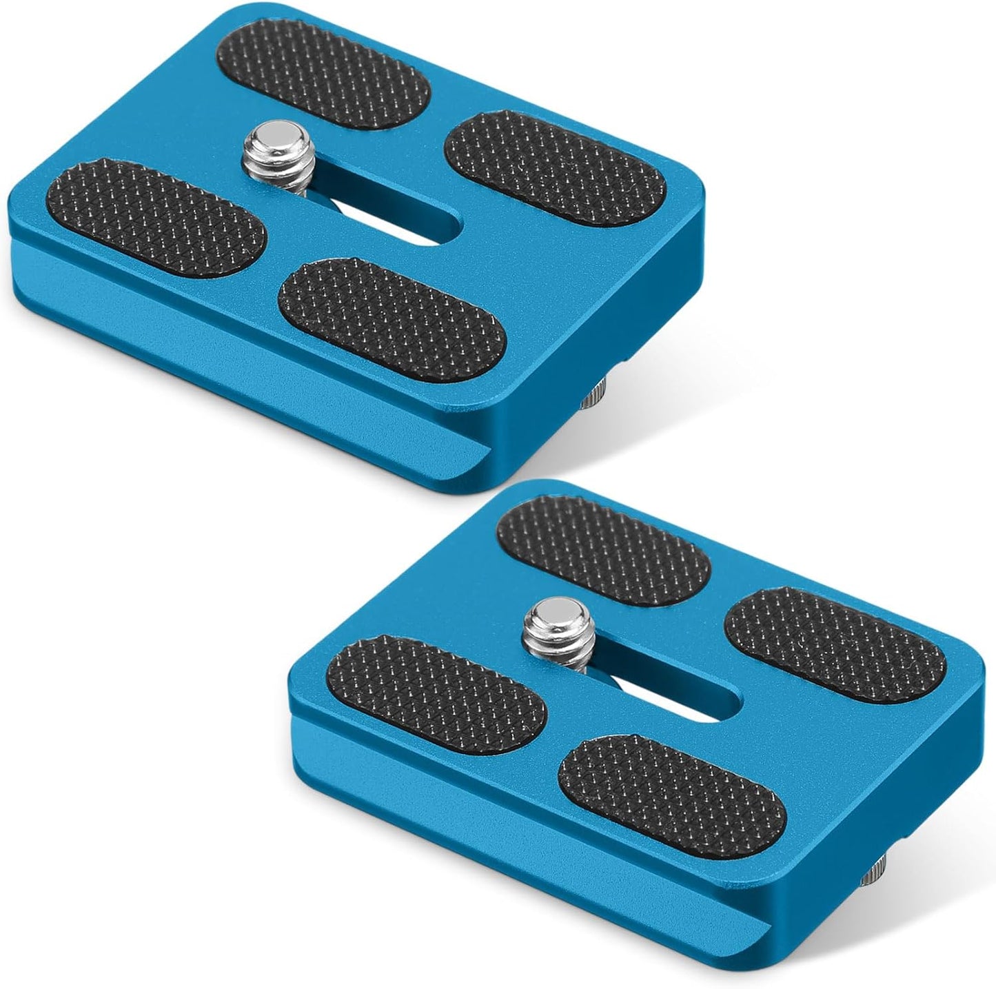 Frienda 2 1/4''-20 Head(Blue,Pu50) Pieces Metal Quick Release Plate with Camera Screw Tripod Mount Plate Fits Standard
