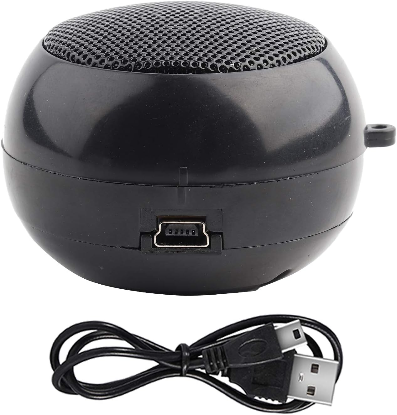 WAONIQ 3.5mm MP3 Mini Portable Speaker Strong Built-in Battery for Mobile Phones PC Laptop (Black)
